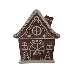 Merry Moments Gingerbread House Cookie Jar Brown Holiday Gingerbread Canister